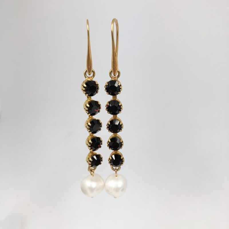 Swarovski øredobber med ferskvannsperle