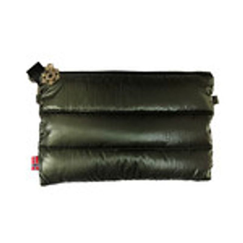 Dunveske clutch grønn metallic