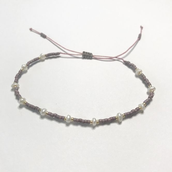 Hovedbilde Miniperle armbånd lavendel
