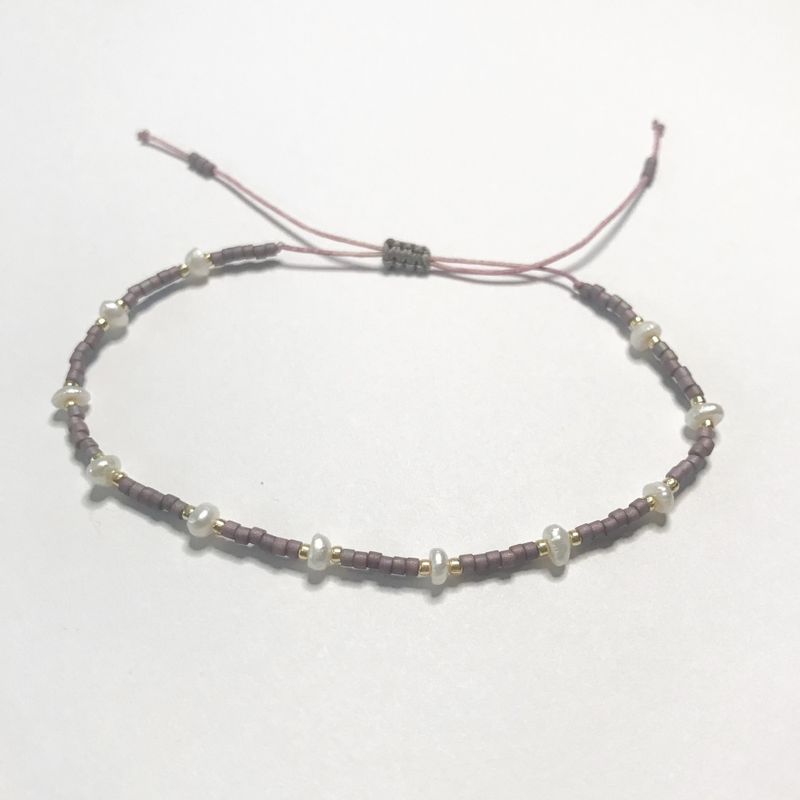 Miniperle armbånd lavendel