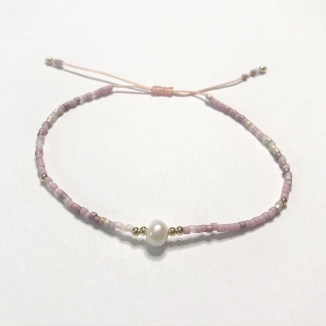 Hovedbilde Miniperle armbånd rosa