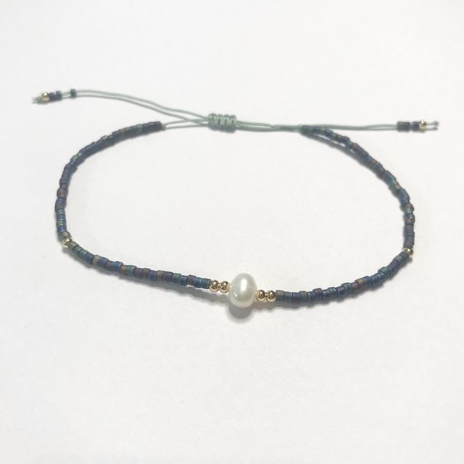 Hovedbilde Miniperle armbånd blå